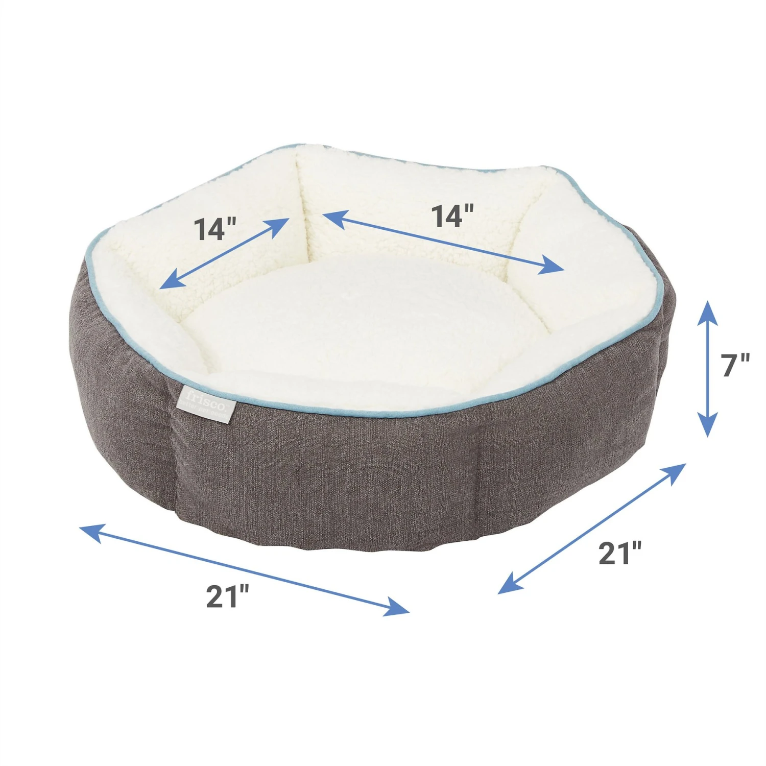 Frisco Sherpa Hexagon Bolster Cat & Dog Bed 2 Frisco Sherpa Hexagon Bolster Cat & Dog Bed - Image 2