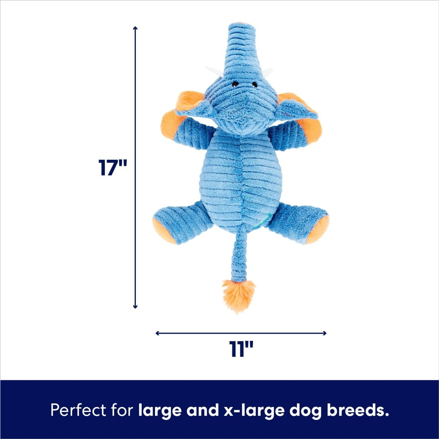 Frisco Corduroy Plush Squeaking Elephant Dog Toy 2 Frisco Corduroy Plush Squeaking Elephant Dog Toy - Image 2