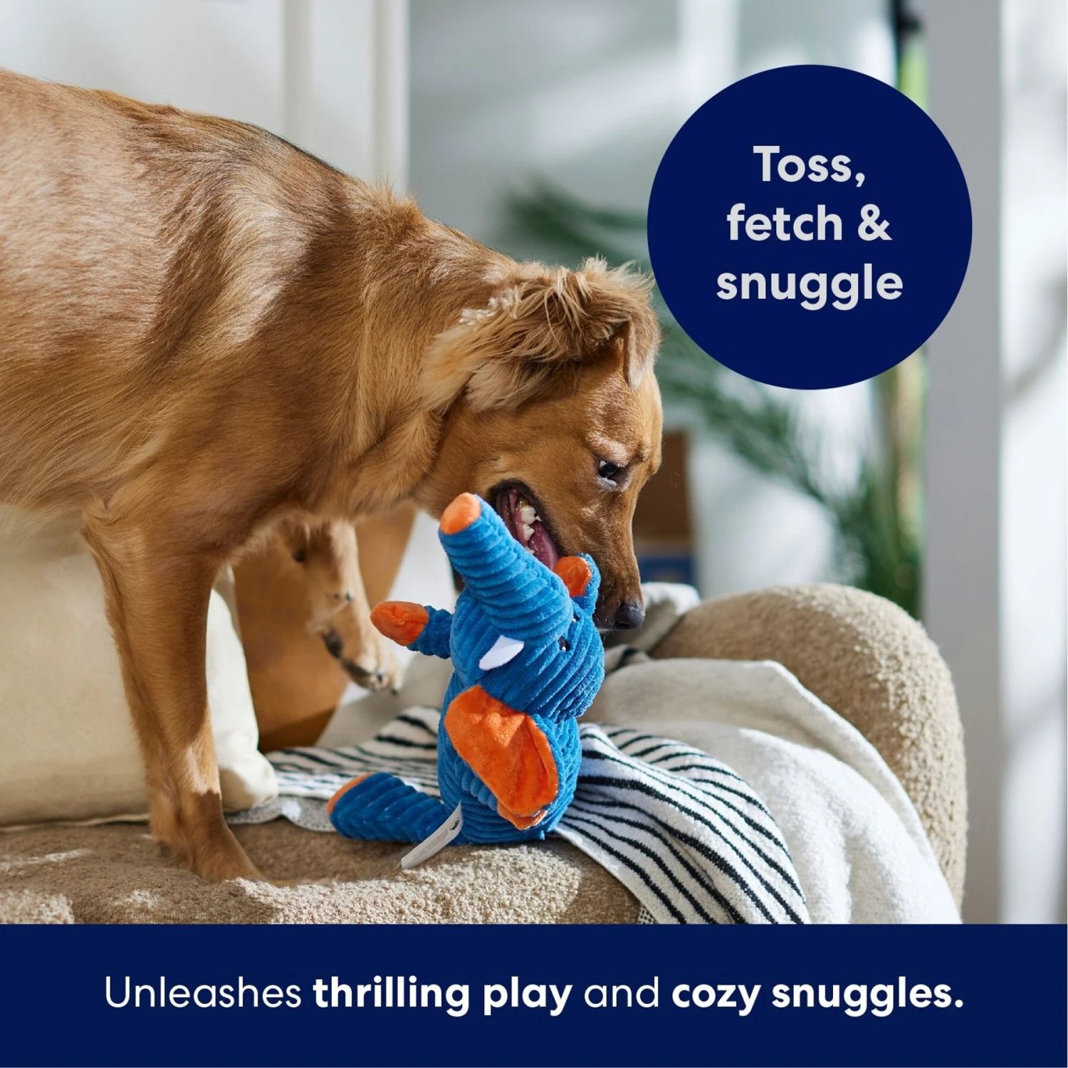 Frisco Corduroy Plush Squeaking Elephant Dog Toy 5 Frisco Corduroy Plush Squeaking Elephant Dog Toy - Image 5