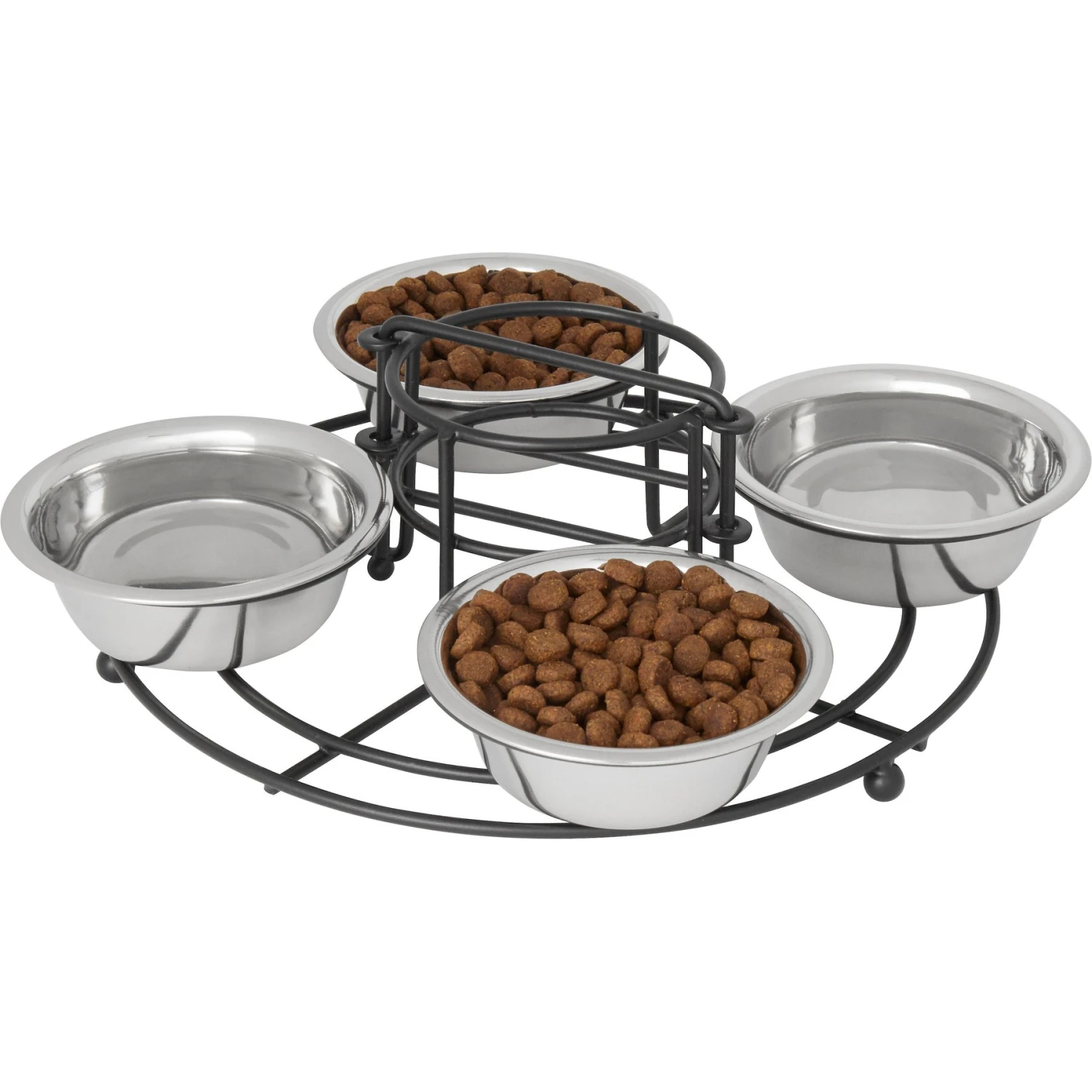 Frisco Multi Pet Feeding 4-Bowls Stainless Steel Dog & Cat Bowls, 0.5 Cup 3 Frisco Multi Pet Feeding 4-Bowls Stainless Steel Dog & Cat Bowls, 0.5 Cup - Image 3