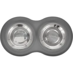 Frisco Double Stainless Steel Pet Bowl With Silicone Mat -Frisco 215986 PT3. AC SS1800 V1591020066