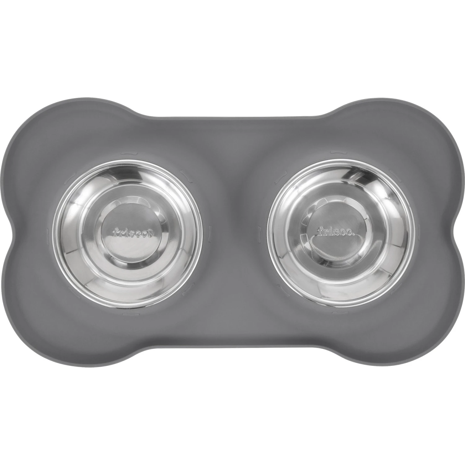 Frisco Silicone Stainless Steel Double Diner Dog & Cat Bowl 4 Frisco Silicone Stainless Steel Double Diner Dog & Cat Bowl - Image 4