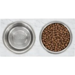 Frisco Marble Print Stainless Steel Double Elevated Dog Bowl 10 Frisco Marble Print Stainless Steel Double Elevated Dog Bowl -Frisco 216017 PT4. AC SS1800 V1591020400