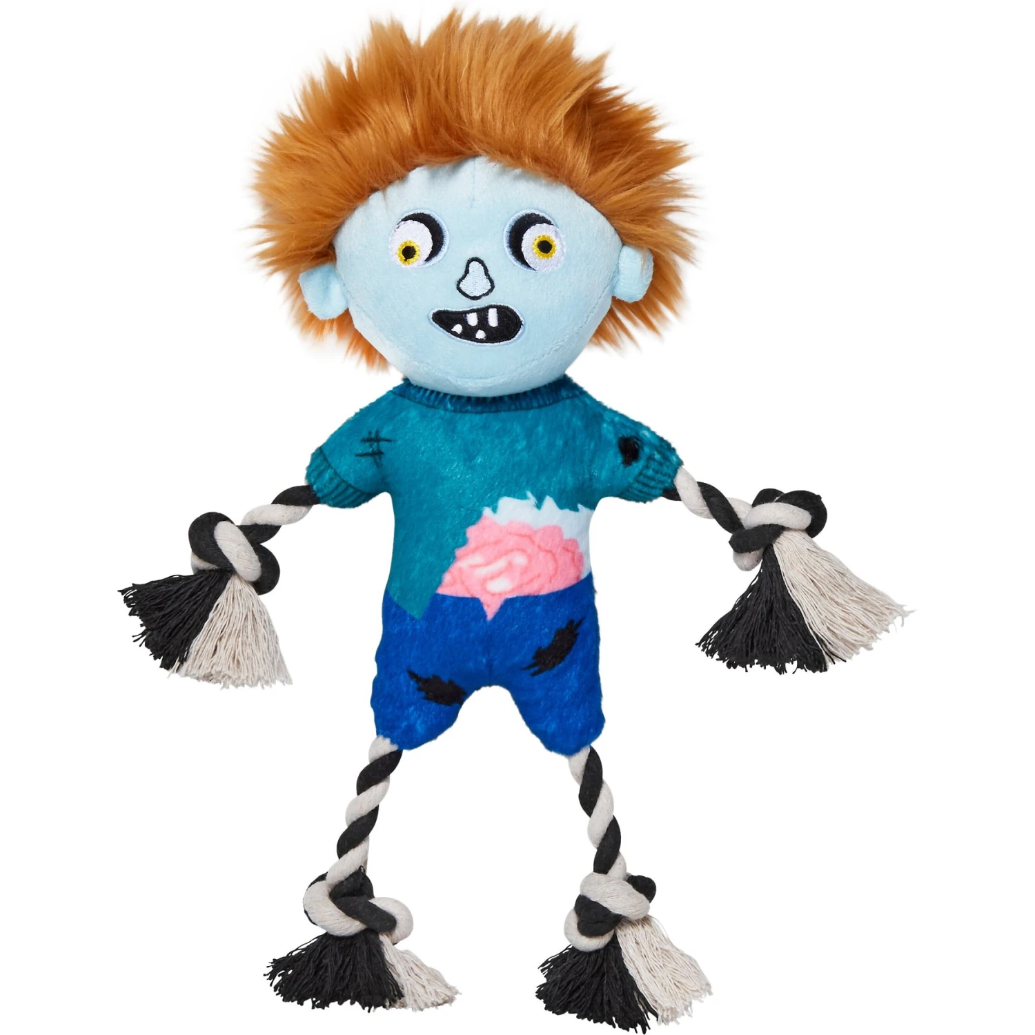 Frisco Zombie Boy Plush With Rope Squeaky Dog Toy 1 Frisco Zombie Boy Plush With Rope Squeaky Dog Toy