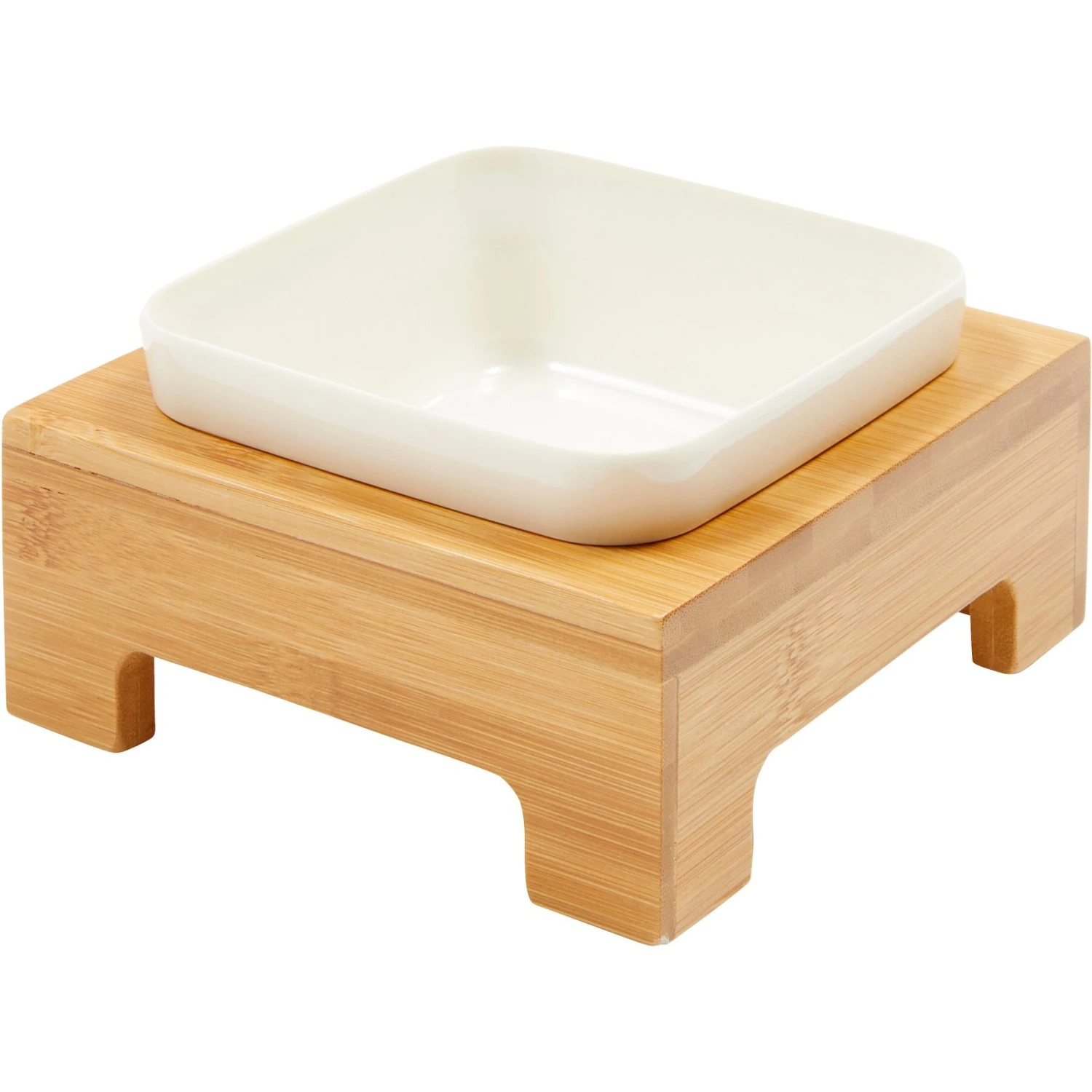 Frisco Square Melamine Dog & Cat Bowl With Bamboo Stand 1 Frisco Square Melamine Dog & Cat Bowl With Bamboo Stand