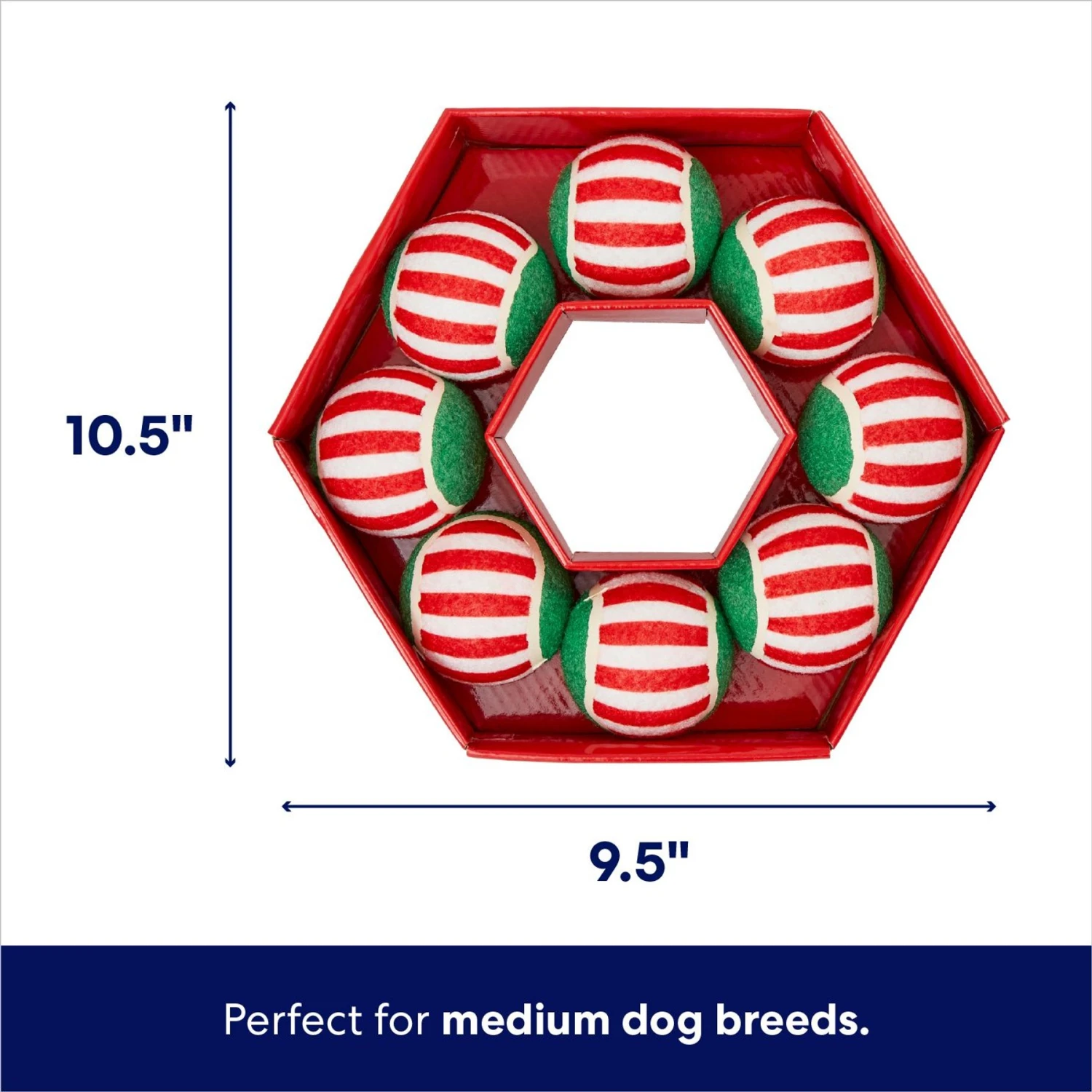 Frisco Holiday Wreath Fetch Squeaky Tennis Ball Dog Toy 2 Frisco Holiday Wreath Fetch Squeaky Tennis Ball Dog Toy - Image 2