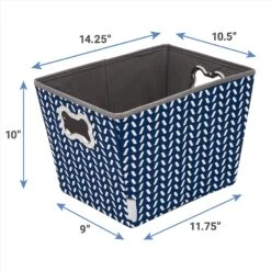 Frisco Rectangle Collapsible Pet Toy Storage Bin, Navy Herringbone 8 Frisco Rectangle Collapsible Pet Toy Storage Bin, Navy Herringbone -Frisco 250574 PT2. AC SS1800 V1613772984