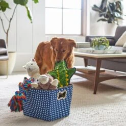 Frisco Rectangle Collapsible Pet Toy Storage Bin, Navy Herringbone 9 Frisco Rectangle Collapsible Pet Toy Storage Bin, Navy Herringbone -Frisco 250574 PT3. AC SS1800 V1615572218