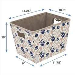 Frisco Rectangle Collapsible Pet Toy Storage Bin, Tan Novelty Paws 7 Frisco Rectangle Collapsible Pet Toy Storage Bin, Tan Novelty Paws -Frisco 250581 PT2. AC SS1800 V1613773601