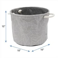 Frisco Round Collapsible Pet Toy Storage Bin, Gray Basket Weave 6 Frisco Round Collapsible Pet Toy Storage Bin, Gray Basket Weave -Frisco 250585 PT2. AC SS1800 V1613774793