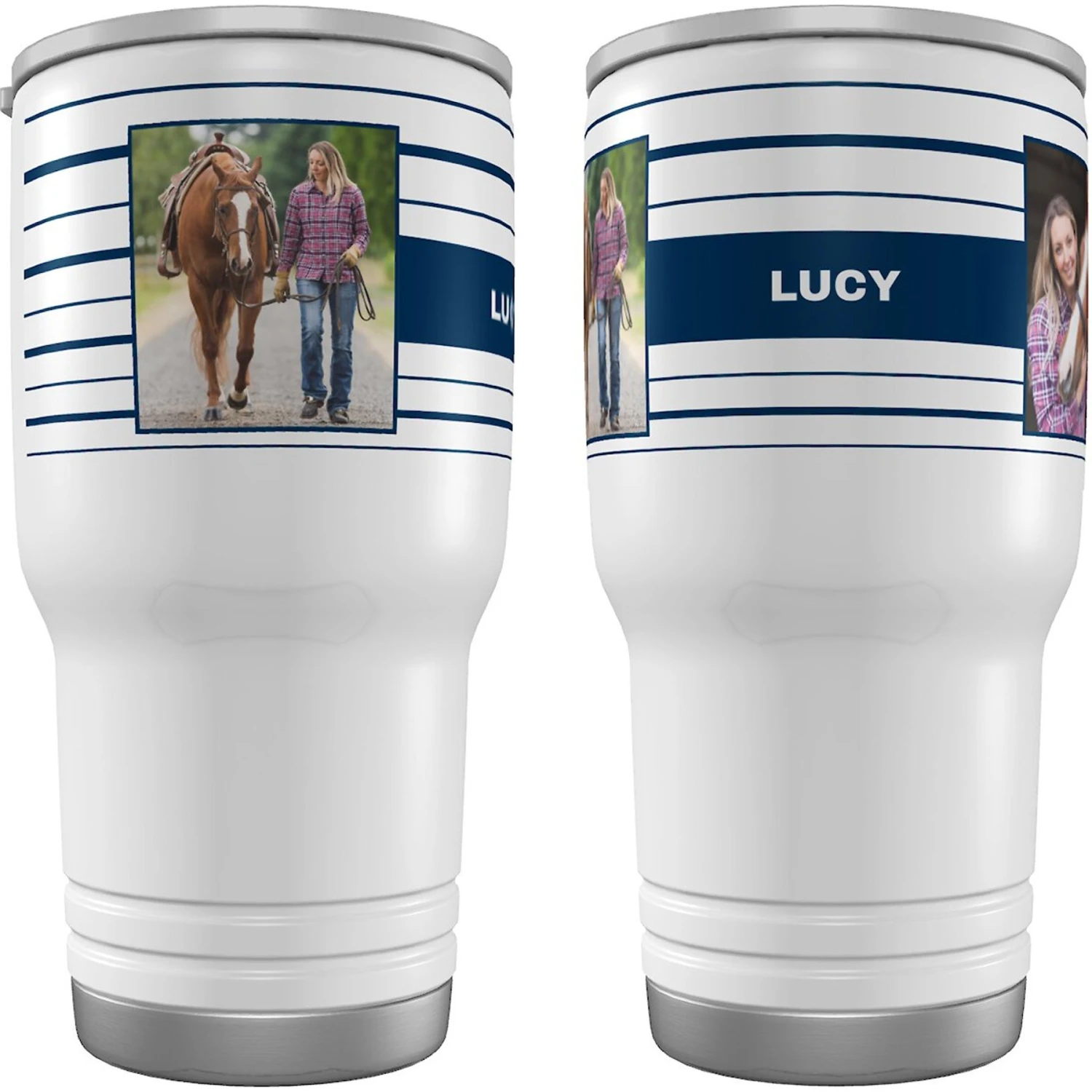 Frisco Double Walled Preppy Stripes Personalized Tumbler, 30-oz Cup 1 Frisco Double Walled Preppy Stripes Personalized Tumbler, 30-oz Cup