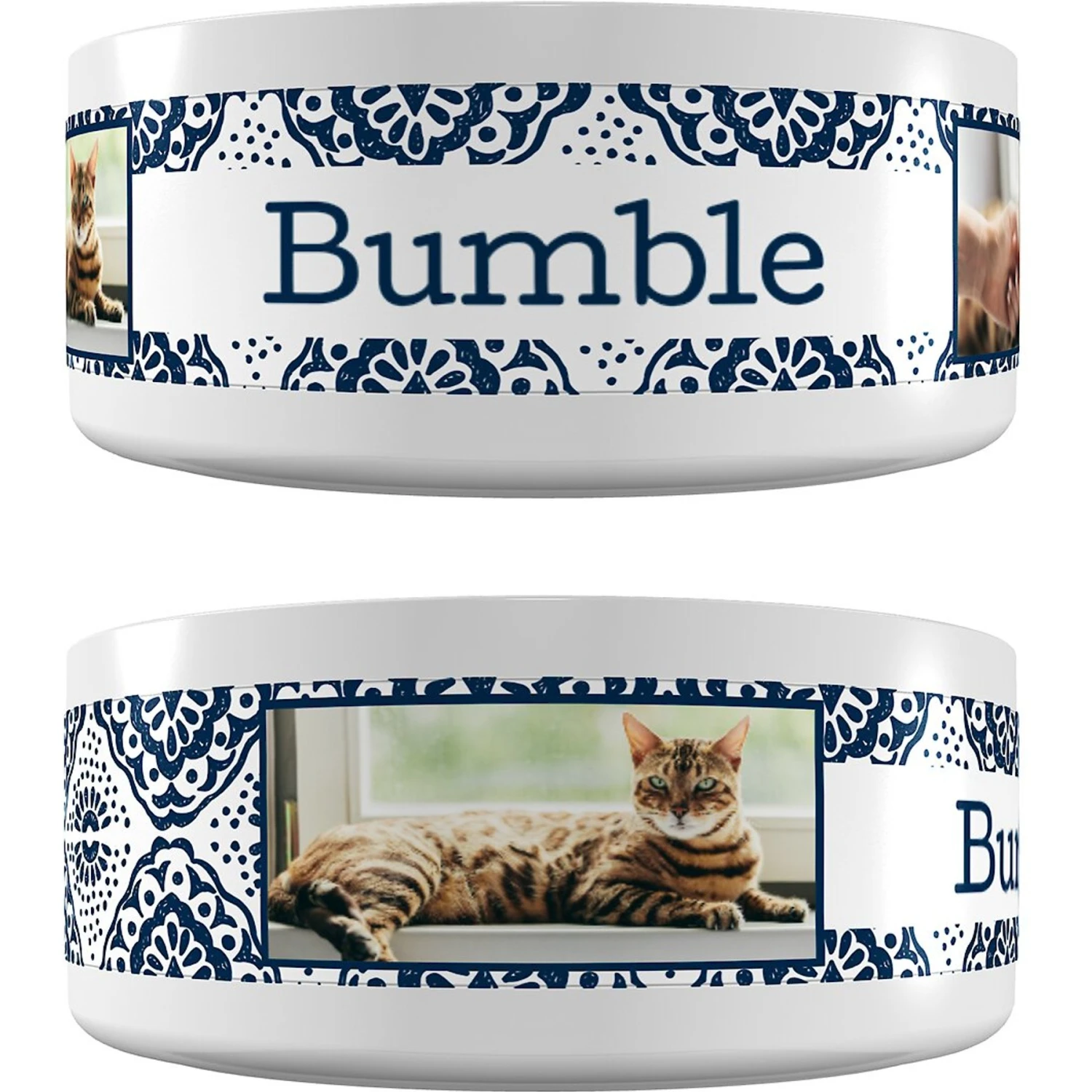 Frisco Boho Damask Ceramic Personalized Dog & Cat Bowl 1 Frisco Boho Damask Ceramic Personalized Dog & Cat Bowl