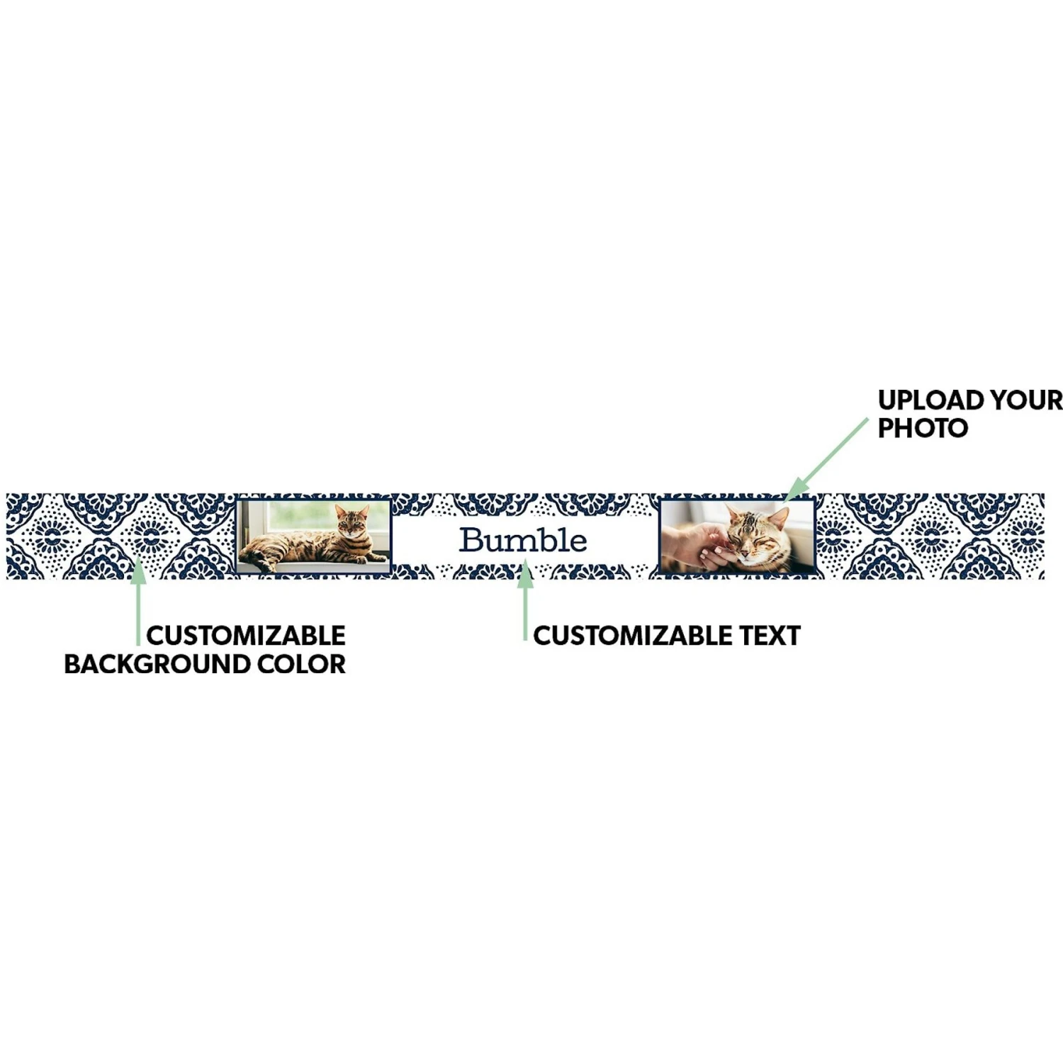 Frisco Boho Damask Ceramic Personalized Dog & Cat Bowl 2 Frisco Boho Damask Ceramic Personalized Dog & Cat Bowl - Image 2