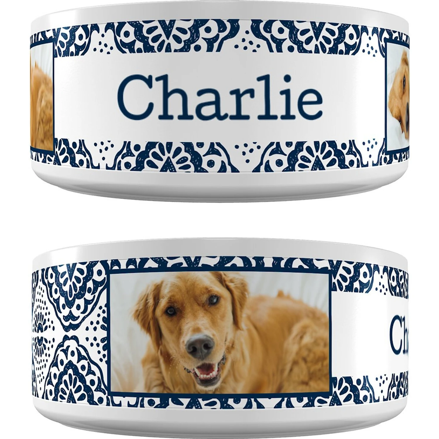 Frisco Boho Damask Ceramic Personalized Dog Bowl 1 Frisco Boho Damask Ceramic Personalized Dog Bowl