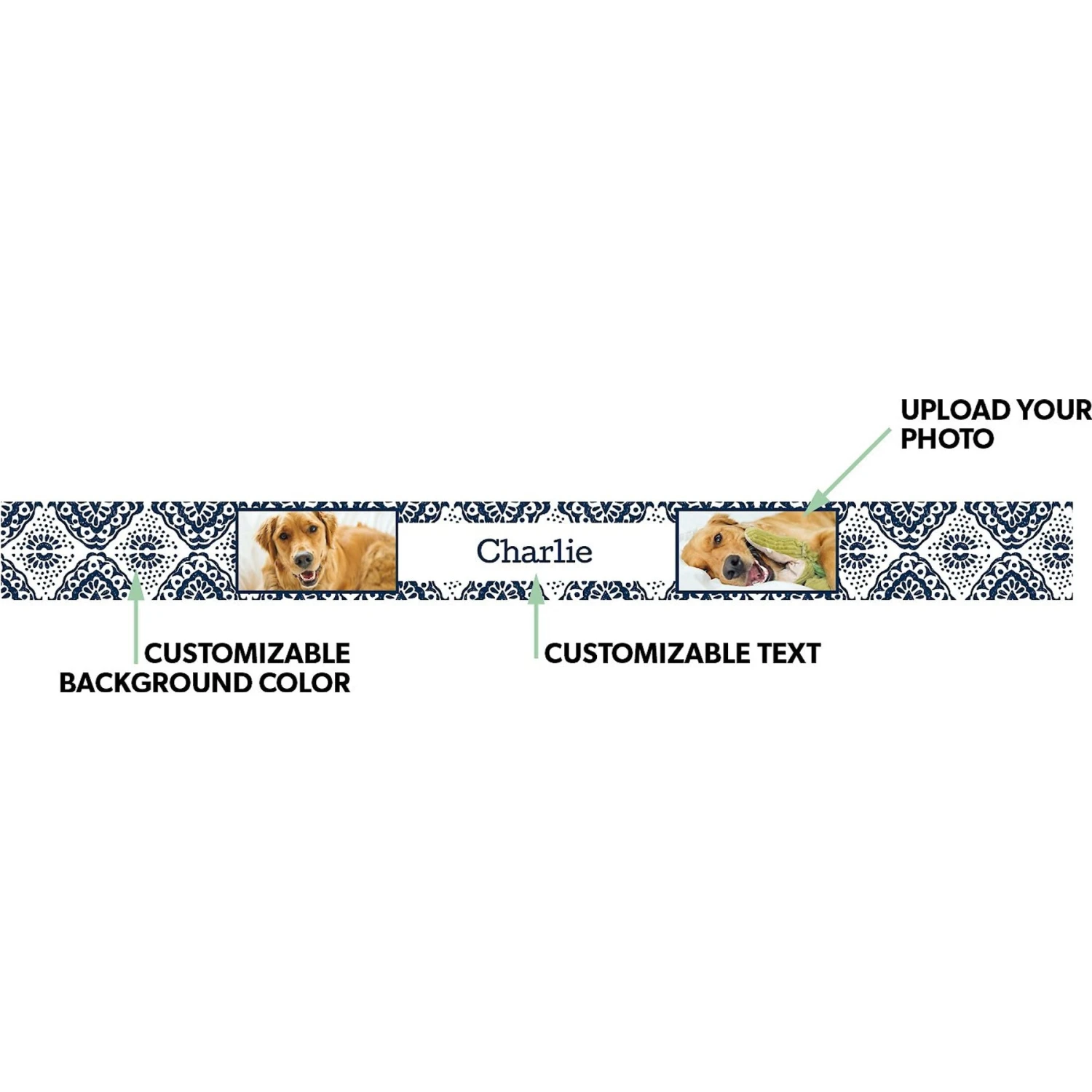 Frisco Boho Damask Ceramic Personalized Dog Bowl 2 Frisco Boho Damask Ceramic Personalized Dog Bowl - Image 2