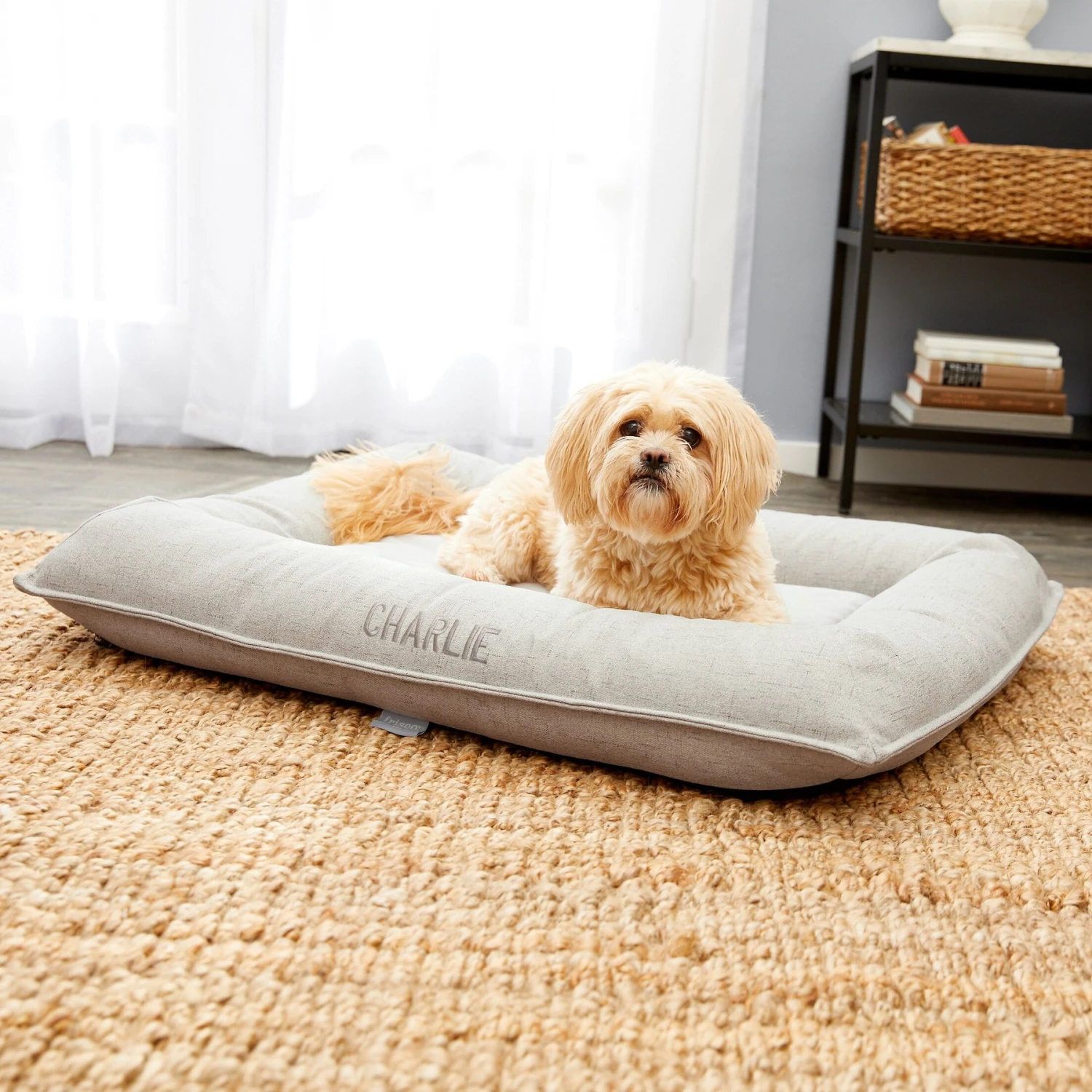 Frisco Orthopedic Personalized Bolster Dog Bed W/Removable Cover 1 Frisco Orthopedic Personalized Bolster Dog Bed W/Removable Cover