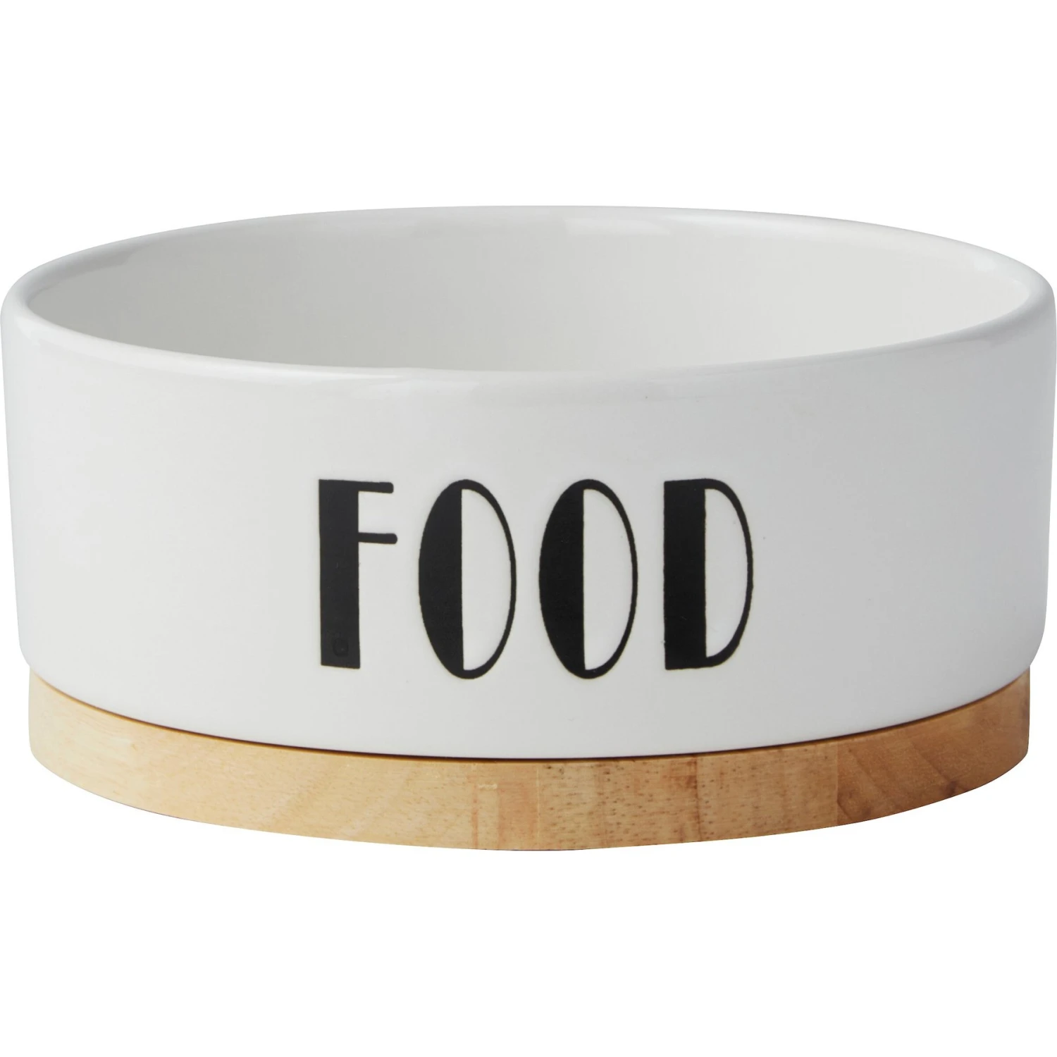 Frisco Ceramic Food Dog & Cat Bowl With Wood Base 1 Frisco Ceramic Food Dog & Cat Bowl With Wood Base