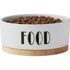 Frisco Ceramic Food Dog & Cat Bowl With Wood Base 8 Frisco Ceramic Food Dog & Cat Bowl With Wood Base -Frisco 256043 PT4. AC SS1800 V1615311744
