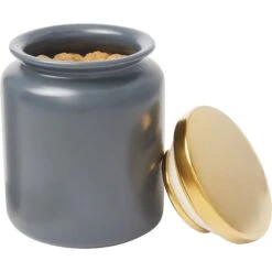 Frisco Modern Gold Rim Ceramic Treat Jar -Frisco 270190 PT6. AC SS1800 V1627669999