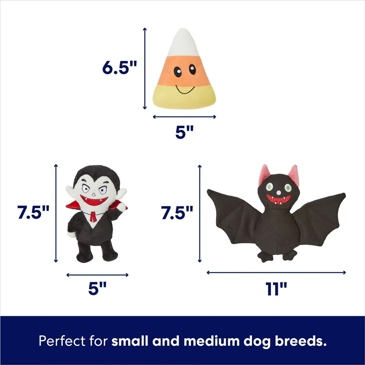 Frisco Halloween Haunted Friends Plush Squeaky Dog Toy 2 Frisco Halloween Haunted Friends Plush Squeaky Dog Toy - Image 2