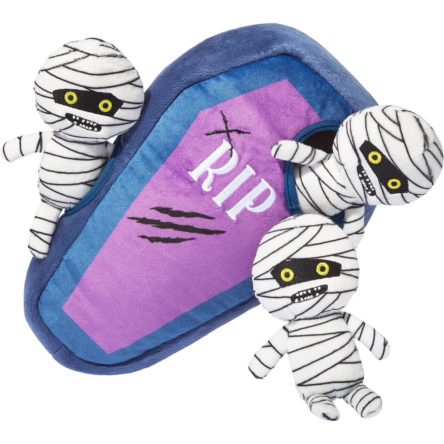 Frisco Halloween Mummy & Coffin Hide & Seek Puzzle Plush Squeaky Dog Toy 1 Frisco Halloween Mummy & Coffin Hide & Seek Puzzle Plush Squeaky Dog Toy