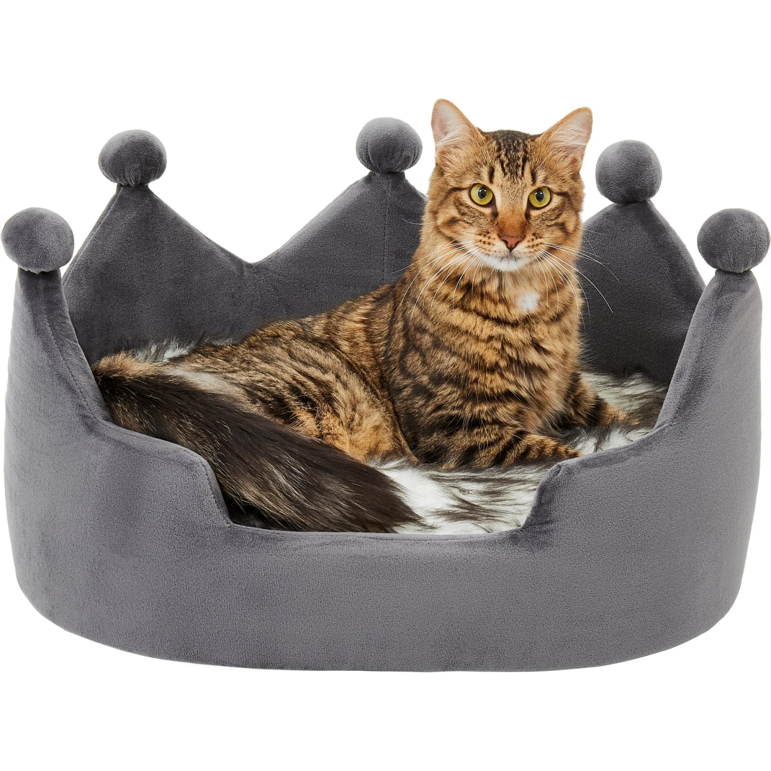 Frisco Faux Fur Crown Pillow Cat & Dog Bed 3 Frisco Faux Fur Crown Pillow Cat & Dog Bed - Image 3