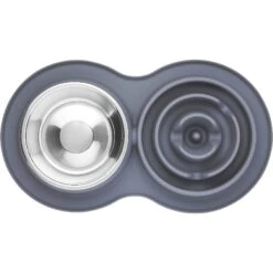 Frisco Silicone Stainless Steel Double Diner Slow Feeder Dog & Cat Bowl, Grey, 3 Cup 8 Frisco Silicone Stainless Steel Double Diner Slow Feeder Dog & Cat Bowl, Grey, 3 Cup -Frisco 277549 PT4. AC SS1800 V1627935299