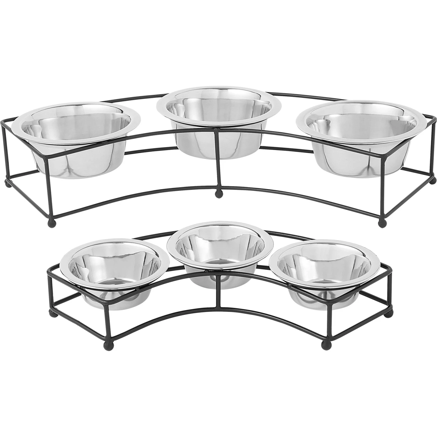Frisco Multi Pet Feeding 3-Bowls Curved Stainless Steel Dog & Cat Bowl 5 Frisco Multi Pet Feeding 3-Bowls Curved Stainless Steel Dog & Cat Bowl - Image 5