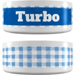 Frisco Personalized Gingham Plaid Small Dog & Cat Bowl