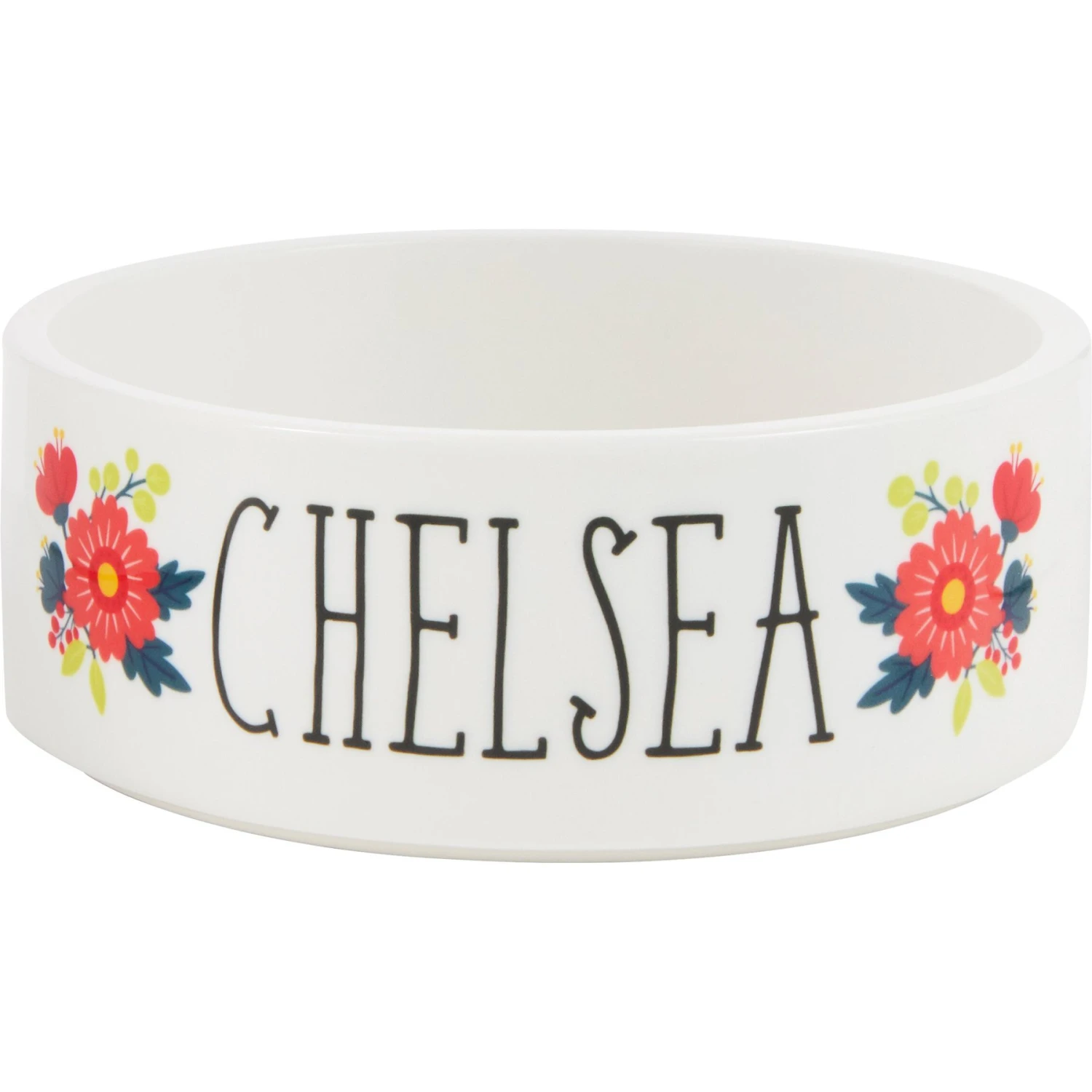 Frisco Flower Ceramic Personalized Dog Bowl 1 Frisco Flower Ceramic Personalized Dog Bowl