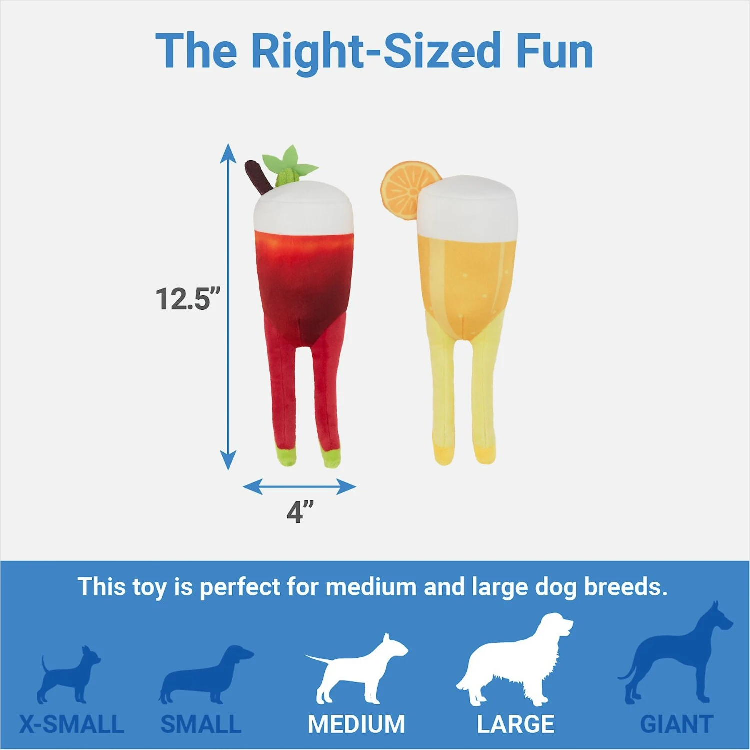 Frisco Brunch Bottomless Mimosas Plush Squeaky Dog Toy, 2 Count 2 Frisco Brunch Bottomless Mimosas Plush Squeaky Dog Toy, 2 Count - Image 2