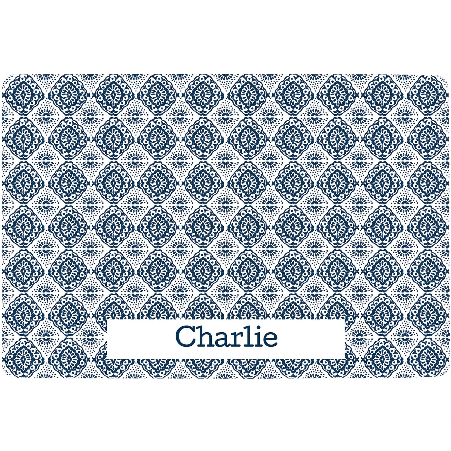 Frisco Boho Damask Personalized Dog & Cat Placemat 1 Frisco Boho Damask Personalized Dog & Cat Placemat