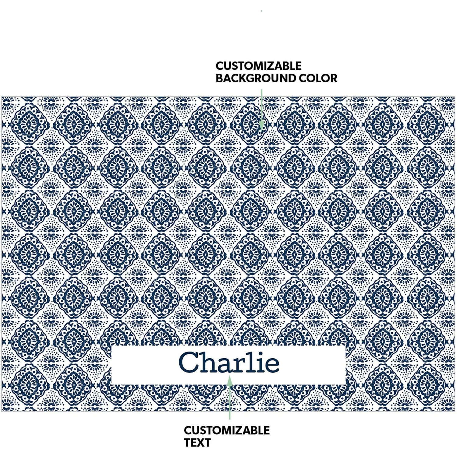 Frisco Boho Damask Personalized Dog & Cat Placemat 2 Frisco Boho Damask Personalized Dog & Cat Placemat - Image 2