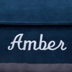 Frisco Personalized Navy Bolstered Bed With Navy Check Bolster, X-Large 6 Frisco Personalized Navy Bolstered Bed With Navy Check Bolster, X-Large -Frisco 311768 PT3. AC SS1800 V1630593987