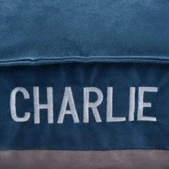 Frisco Personalized Navy Bolstered Bed With Navy Check Bolster, X-Large 7 Frisco Personalized Navy Bolstered Bed With Navy Check Bolster, X-Large -Frisco 311768 PT4. AC SS1800 V1630593983