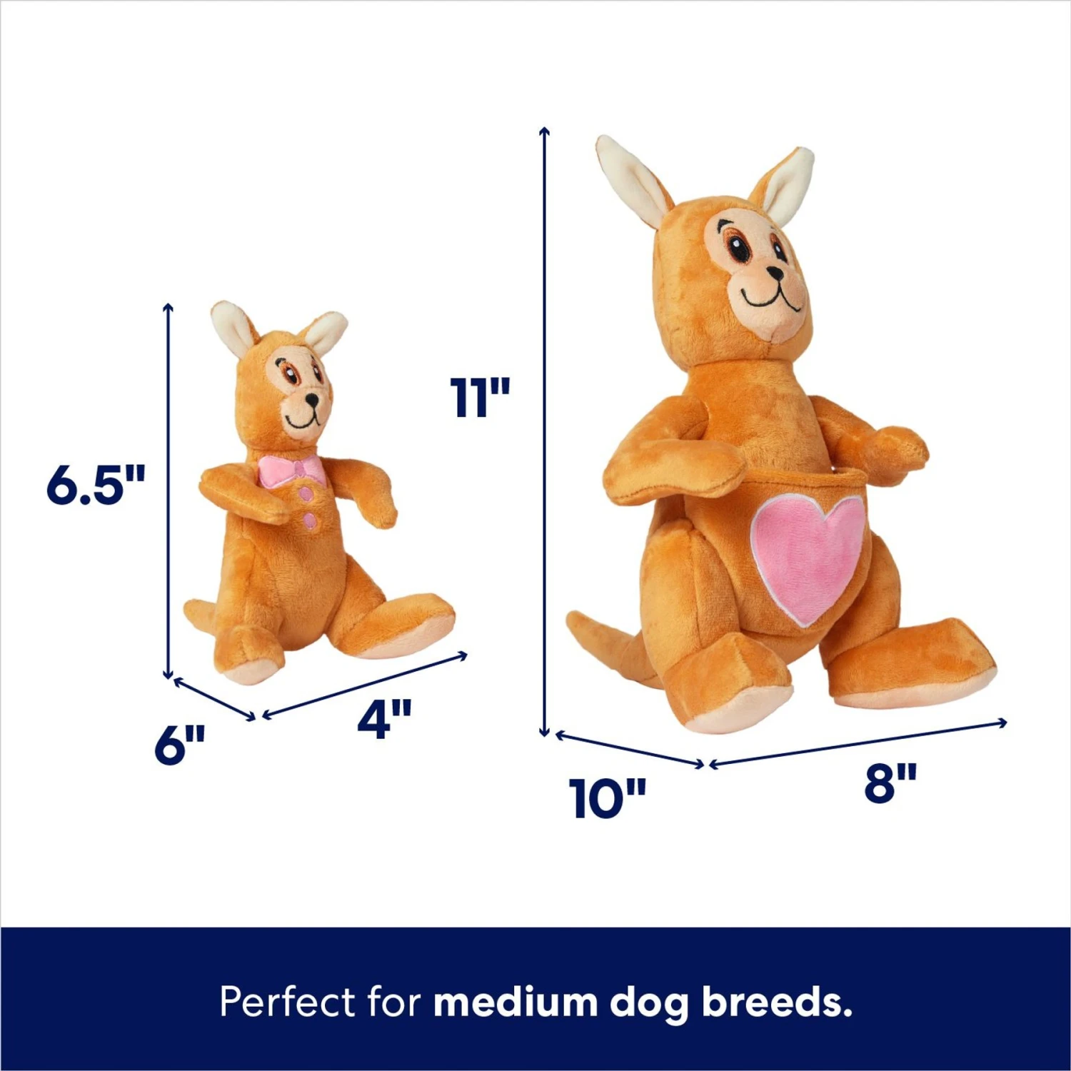 Frisco Valentine Kangaroo & Joey Plush Squeaky Dog Toy 2 Frisco Valentine Kangaroo & Joey Plush Squeaky Dog Toy - Image 2