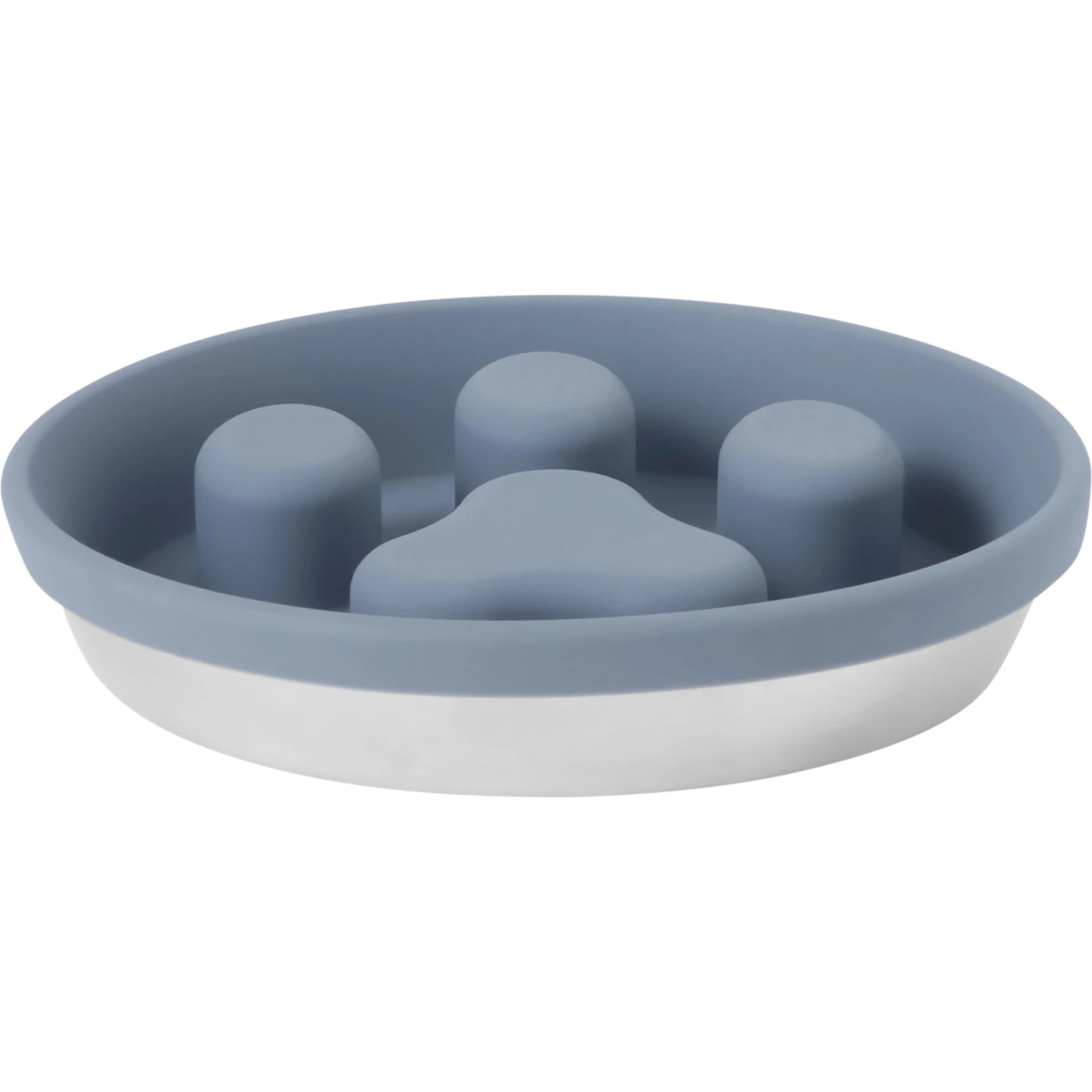 Frisco Silicone Stainless Paw Steel Slow Feeder Dog & Cat Bowl 1 Frisco Silicone Stainless Paw Steel Slow Feeder Dog & Cat Bowl