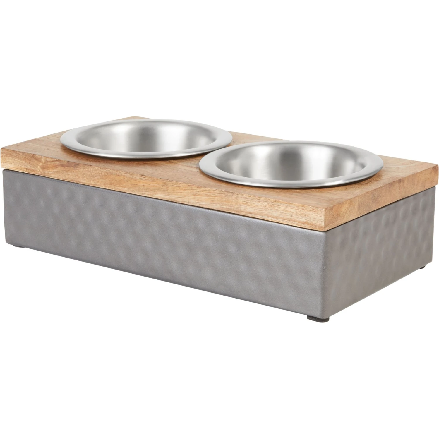 Frisco Premium Stainless Steel Double Diner Dog & Cat Bowl, Black 1 Frisco Premium Stainless Steel Double Diner Dog & Cat Bowl, Black
