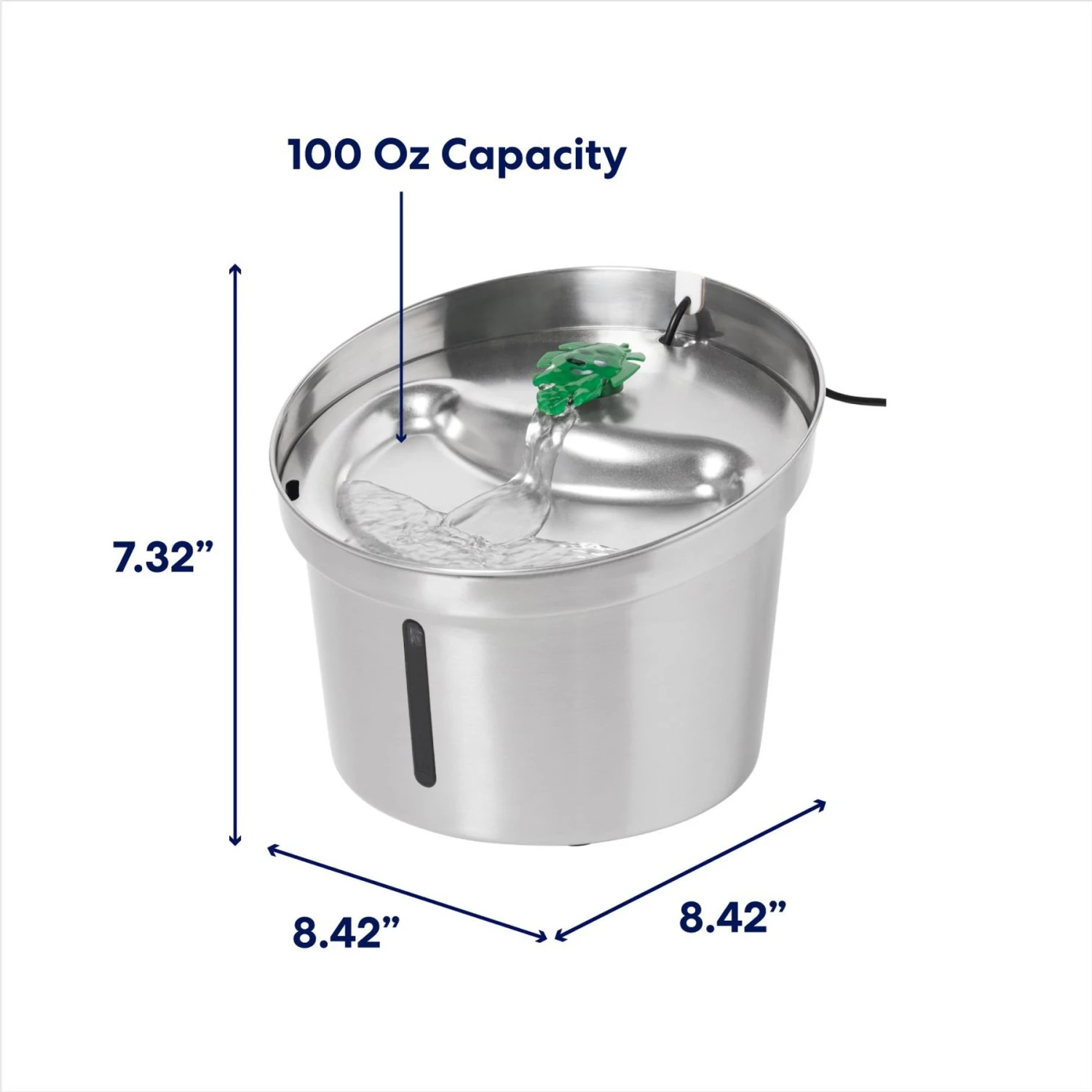 Frisco Stainless Steel Cactus & Leaf Dog & Cat Fountain 2 Frisco Stainless Steel Cactus & Leaf Dog & Cat Fountain - Image 2
