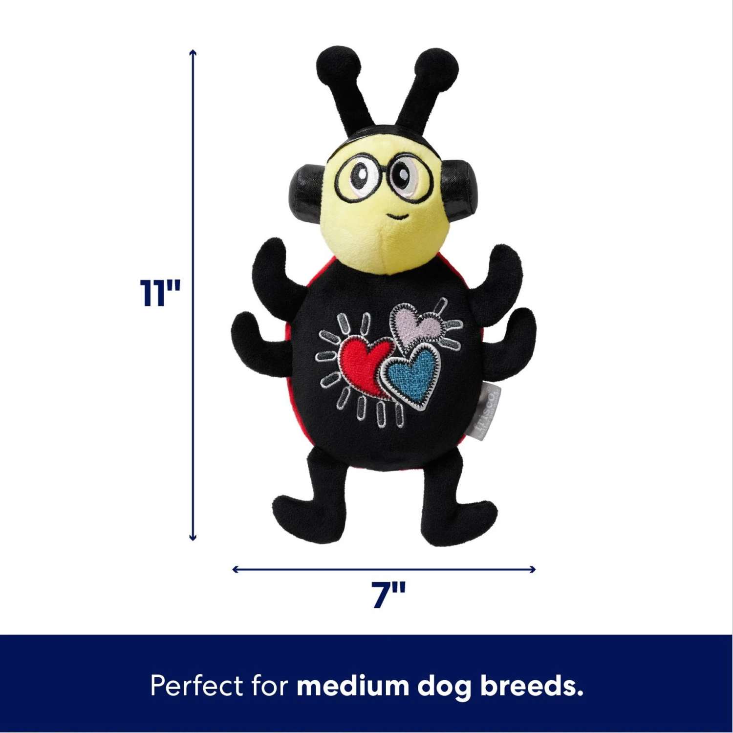 Frisco Valentine Jammin' Ladybug Plush Squeaky Dog Toy 2 Frisco Valentine Jammin' Ladybug Plush Squeaky Dog Toy - Image 2
