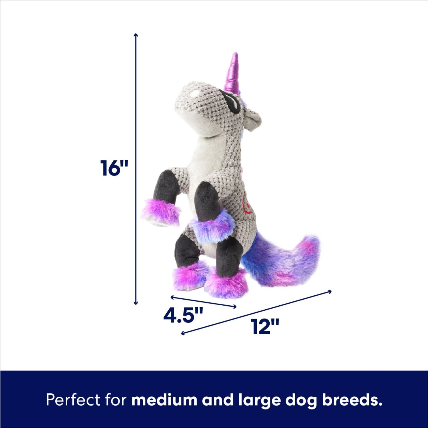 Frisco Halloween Midnight Unicorn Plush Squeaky Dog Toy 2 Frisco Halloween Midnight Unicorn Plush Squeaky Dog Toy - Image 2