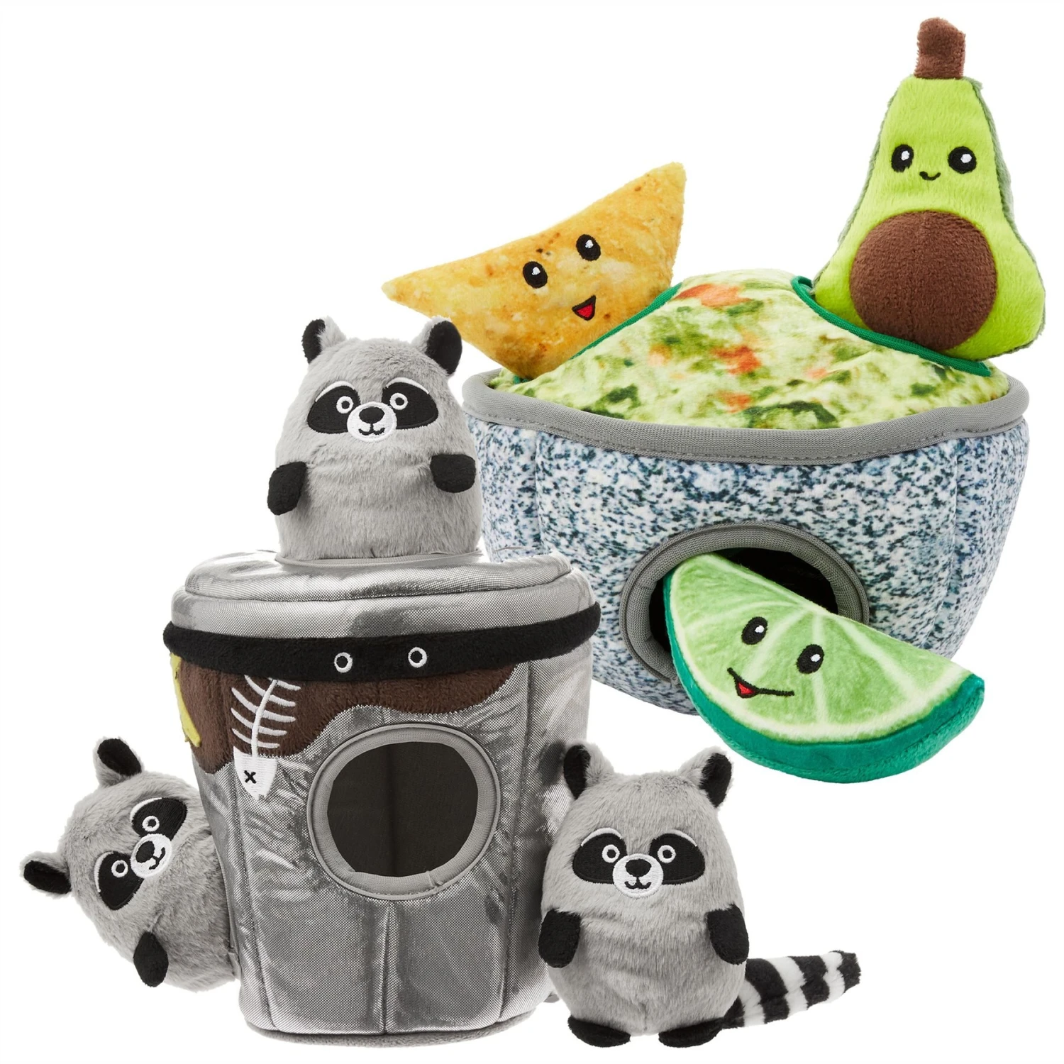 Frisco Trash Can & Raccoons Hide & Seek Puzzle Plush Squeaky Dog Toy & Frisco Guacamole Hide & Seek Puzzle Plush Squeaky Dog Toy 1 Frisco Trash Can & Raccoons Hide & Seek Puzzle Plush Squeaky Dog Toy & Frisco Guacamole Hide & Seek Puzzle Plush Squeaky Dog Toy
