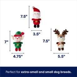 Frisco Holiday Santa's Helpers Plush Squeaky Dog Toy, 3 Count & Frisco Holiday Hot Cocoa Hide & Seek Puzzle Plush Squeaky Dog Toy -Frisco 986230 PT2. AC SS1800 V1700690565